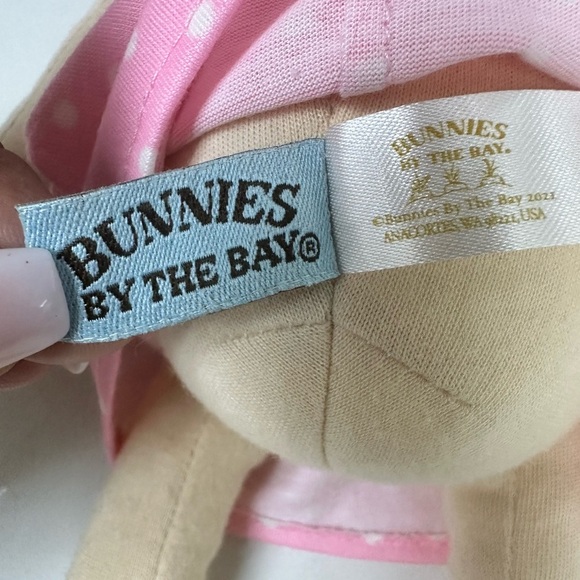 Bunnies by The Bay Baby Doll Black Hair Pink Dot Dress  Yellow Zs 12” Plush - Picture 6 of 9